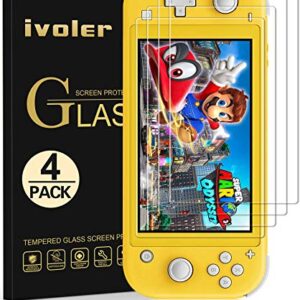 [4 Pack] Screen Protector Tempered Glass for Nintendo Switch Lite, iVoler Transparent HD,High Definition,Clear Anti-Scratch with Anti-Fingerprint Bubble-Free Fit Switch Lite 2019