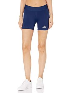 adidas women's alphaskin volleyball 4-inch short tights team navy blue/white m4