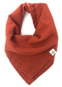 kishu baby indi - premium gots certified organic bandana scarf bib (rust)
