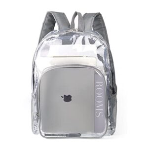jomparo heavy duty transparent clear backpack see through plastic backpacks for school,sports,work,security,stadium,college