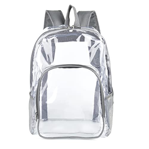 JOMPARO Heavy Duty Transparent Clear Backpack See Through Plastic Backpacks for School,Sports,Work,Security,Stadium,College