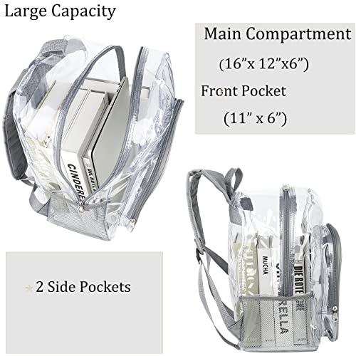 JOMPARO Heavy Duty Transparent Clear Backpack See Through Plastic Backpacks for School,Sports,Work,Security,Stadium,College
