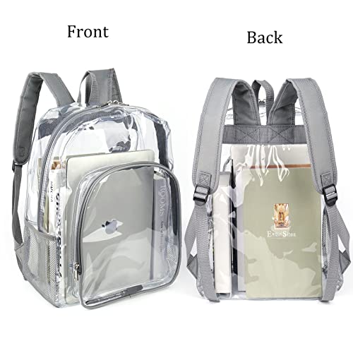 JOMPARO Heavy Duty Transparent Clear Backpack See Through Plastic Backpacks for School,Sports,Work,Security,Stadium,College