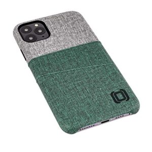 Dockem iPhone 11 Pro Max Wallet Case: Built-in Metal Plate for Magnetic Mounting & 2 Card Slots (6.5" Luxe M2 Synthetic Leather, Green & Grey)