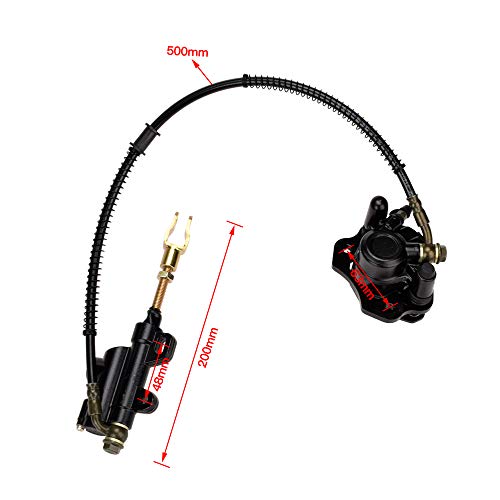 HIAORS Rear Disc Brake Master Cylinder Caliper With Replaced Disc Brake Pad for 50cc 70cc 90cc 110cc 125cc Chinese TaoTao 110cc Peace Motorsports Quad Coolster 3050HD ATV Kids Four Wheeler