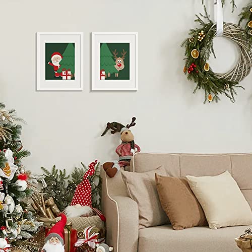 upsimples 11x14 Picture Frame Set of 5, Display Pictures 8x10 with Mat or 11x14 Without Mat,Wall Gallery Photo Frames, White