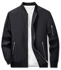 tacvasen men black jacket casual mens jackets casual stylish lightweight mens windbreaker jackets lightweight track jacket men's jacket