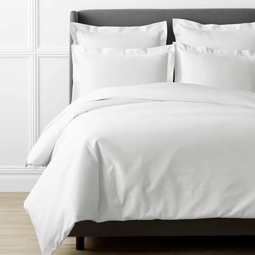 1000 Thread Count Queen Duvet Cover Cotton 100% Egyptian Cotton with Zipper Closure & Corner Ties Breathable All Season Soft Sateen Weave Comforter Cover by Kotton Culture (Queen/Full, White)