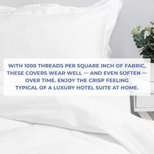 1000 Thread Count Queen Duvet Cover Cotton 100% Egyptian Cotton with Zipper Closure & Corner Ties Breathable All Season Soft Sateen Weave Comforter Cover by Kotton Culture (Queen/Full, White)