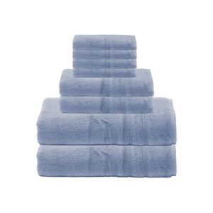mosobam 700 gsm luxury bamboo viscose 8pc large oversized bathroom set, allure blue, 2 bath towels 30x58 2 hand towels 16x30 4 face washcloths (wash cloth) 13x13, turkish towel sets, quick dry