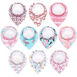 maiwa girls baby bandana drool bibs for drooling teething feeding for 10 pack