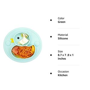 Lightening Baby Plate Silicone Toddler Plates Suction Placemat Divided Duck Dishes for Kids and Infants One-Piece Strong Suction, BPA Free, Microwave Dishwasher Safe