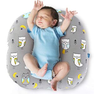 Stretchy Newborn Lounger Cover 2 Pack Sung Fitted Removable Slipcover,Ultra Soft Breathable,Owl & Bear