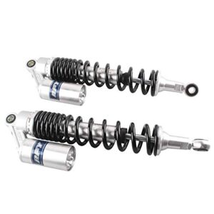 Luckmart Motorcycle 15.75inch 400mm Shock Absorbers Rear Suspension Heavy Duty Universal for Honda Suzuki Yamaha Kawasaki ATV Go Kart Quad Dirt Sport Bikes Black Silver (1pair)