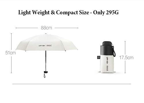 Upgraded Mini Travel Sun Rain Windproof Umbrella - Lightweight Compact Portable Parasol Outdoor UV Folding Umbrellas for Men Women Kids (Blue)