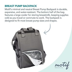 Motif Medical, Maternity Backpack, Insulated Nursing Bag for Breast Pump, Breast Milk, Feeding Bottle - Grey