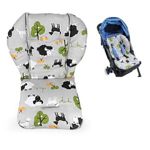 high chair cushion, high chair pad/seat cushion/baby high chair cushion,soft and comfortable,light and breathable,make the baby more comfortable (grey background sheep pattern)