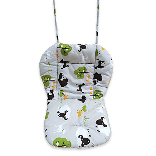 High Chair Cushion, High Chair Pad/seat Cushion/Baby High Chair Cushion,Soft and Comfortable,Light and Breathable,Make The Baby More Comfortable (Grey Background Sheep Pattern)