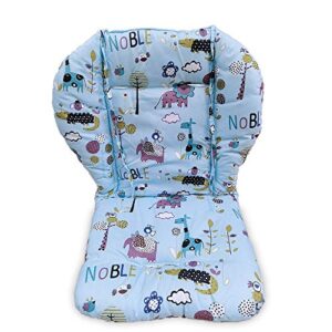 Kocpudu High Chair Cushion, Baby High Chair Cushion, Pad for High Chair, Soft and Comfortable, Lightweight and Breathable,Making The Baby More Comfortable (Jungle Animal Pattern on Blue Background)