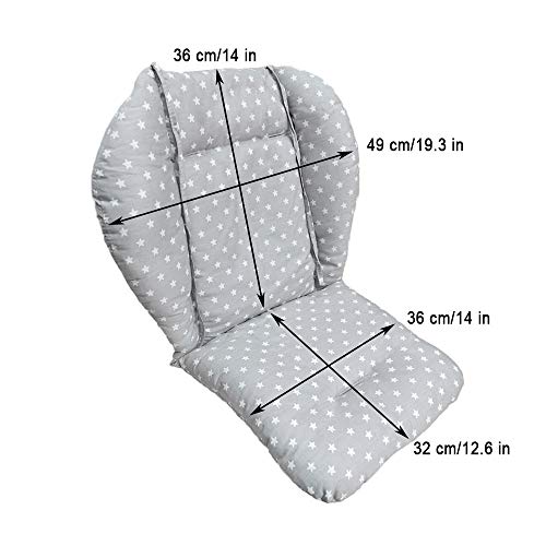 High Chair Cushion, High Chair Pad/seat Cushion/Baby High Chair Cushion,Soft and Comfortable,Light and Breathable,Make The Baby More Comfortable (Gray Background Stars Pattern)