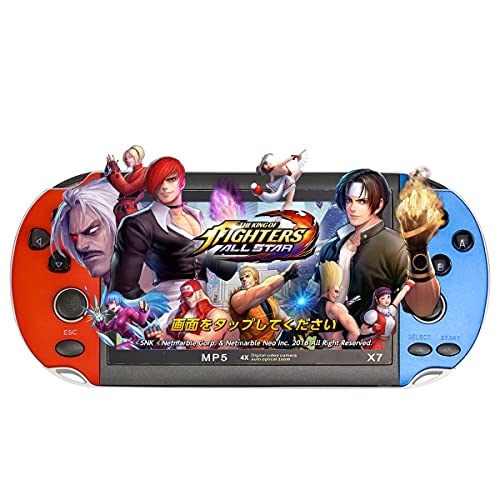 ZWYING Handheld Game Consoles Built in 2000+ Free Games 8GB RAM 4.3 Inch Screen Double Rocker,Support TV Output,Music/Movie/Camera Audio and Video MP3,MP4, MP5, Birthday Gift for Kids(Blue and red)