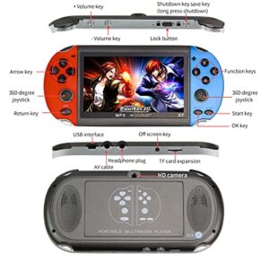 ZWYING Handheld Game Consoles Built in 2000+ Free Games 8GB RAM 4.3 Inch Screen Double Rocker,Support TV Output,Music/Movie/Camera Audio and Video MP3,MP4, MP5, Birthday Gift for Kids(Blue and red)