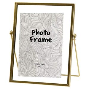 miaowater 5x7 picture frames,gold photo frame decor with plexiglas cover high definition glass desk pictures display