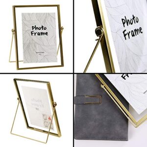 Miaowater 5x7 Picture Frames,Gold Photo Frame Decor with Plexiglas Cover High Definition Glass Desk Pictures Display