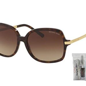 Michael Kors MK2024 ADRIANNA II Square 310613 57M Dark Tortoise/Brown Gradient Sunglasses For Women + BUNDLE With Designer iWear Eyewear Kit