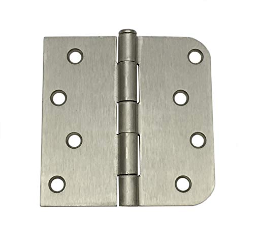 Colester Direct 4 inch Door Hinge with 5/8" and Square Corner Radius (6, Satin Nickel)