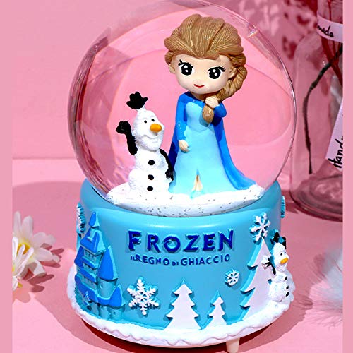 Snow Globe with Music for Kids , VECU 3.5 Inch Little Girl Llluminated Automatic Snow Home Decor for Girls Kids Gift, Musical, Resin/Glass (Style B)