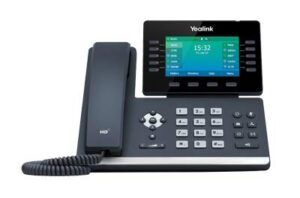 yealink sip-t54w ip phone, 16 voip accounts. 4.3-inch color display. adjustable screen with built-in usb 2.0, 802.11ac wi-fi, dual-port gigabit ethernet, 802.3af poe, power adapter not included