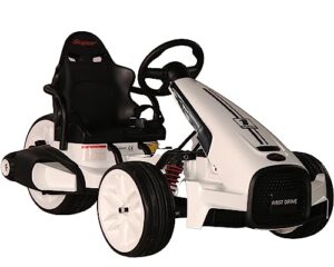 first drive - electric go kart - go kart for kids - electric car for kids - ride on car - kids' electric vehicles, for boys/girls (white)