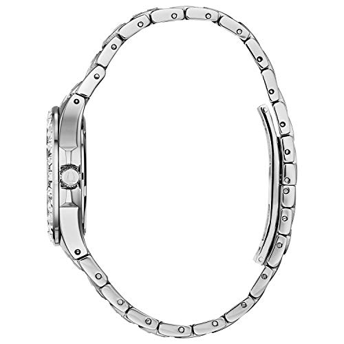 Bulova Ladies' Crystal Phantom Stainless Steel 3-Hand Quartz Watch, 110 Baguette Crystals Style: 96L278