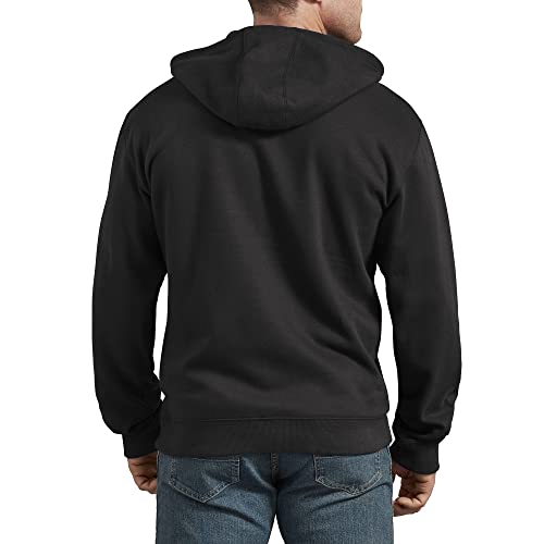 Dickies mens Big Tall Full Zip Hoodie Fleece Jacket, Black, Large US