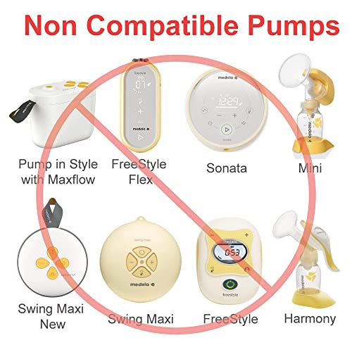 Maymom MyFit Flange Set, Two-Piece Breast Shield (21mm Small) Connector Valve Membrane Compatible with Medela Breast Pumps (Pump in Style Advanced, Lactina, Symphony) Not Original Medela Pump Parts