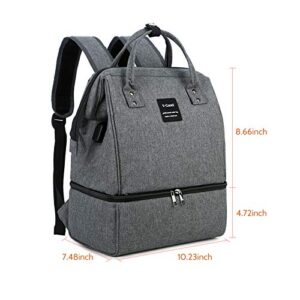 V-COOOL Breast Pump Bag Backpack Double-layer Fresh-Keeping Bag Double Layer for Mother Outdoor Working Backpack with USB Charging Port(Deep Gray)