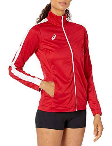 ASICS Team Tricot Warm Up Jacket, Team Red/Team White, Small