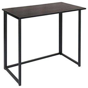 leopard outdoor products folding computer desk for small spaces, space-saving home office desk, foldable computer table, laptop table, writing desk, compact study reading table (black)
