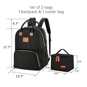 V-COOOL Breast Pump Bag Backpack, Tote Bag with 15.6 Inch Laptop, Fits Most Breast Pumps and Cooler Bag, Pumping Bag for Working Mom(Black)