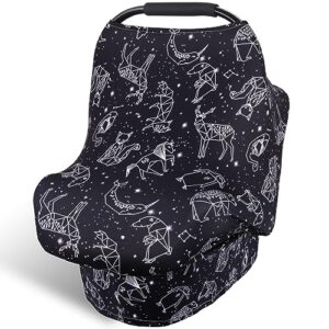 nursing cover carseat canopy, rquite car seat covers for babies mom breastfeeding scarf infant multi-use cover ups for baby stroller & shopping cart & feeding high chair -large size for girl boy