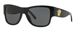 versace ve4275 gb1/87 58m black/grey square sunglasses for men for women + bundle with designer iwear eyewear kit