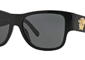Versace VE4275 GB1/87 58M Black/Grey Square Sunglasses For Men For Women + BUNDLE with Designer iWear Eyewear Kit