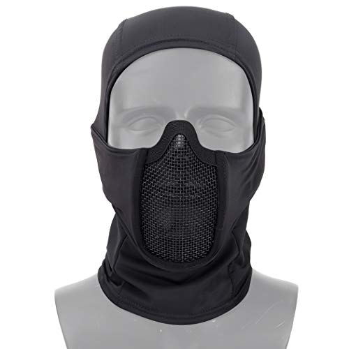 AOUTACC Balaclava Airsoft Mesh Mask, Ninja Style Full Face Protection Hood for Cs War Game, BB Gun,Hunting,Paintball