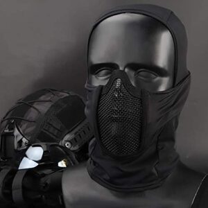 AOUTACC Balaclava Airsoft Mesh Mask, Ninja Style Full Face Protection Hood for Cs War Game, BB Gun,Hunting,Paintball