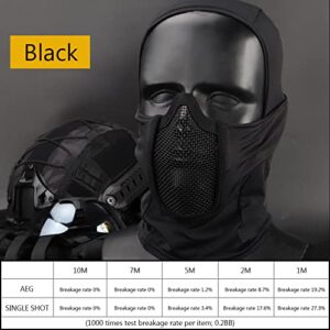 AOUTACC Balaclava Airsoft Mesh Mask, Ninja Style Full Face Protection Hood for Cs War Game, BB Gun,Hunting,Paintball