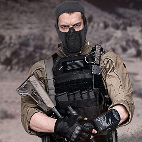 AOUTACC Balaclava Airsoft Mesh Mask, Ninja Style Full Face Protection Hood for Cs War Game, BB Gun,Hunting,Paintball