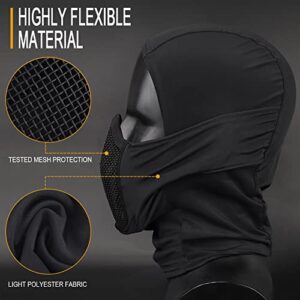 AOUTACC Balaclava Airsoft Mesh Mask, Ninja Style Full Face Protection Hood for Cs War Game, BB Gun,Hunting,Paintball