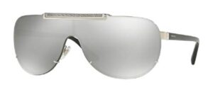 versace ve2140 10006g 40m silver/light grey mirror silver pilot sunglasses for men for women + bundle with designer iwear eyewear kit