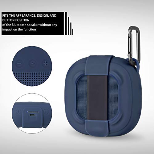 Aotnex Silicone Case for Bose SoundLink Micro Bluetooth Speaker, Super Soft Waterproof Shockproof Cover with Portable Metal Hook Fits Bose Micro Speaker for Secure Outdoor Protection(1 Pack) (Blue)